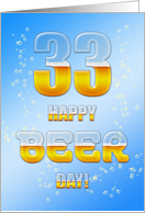 Beer drinking 33rd Birthday card