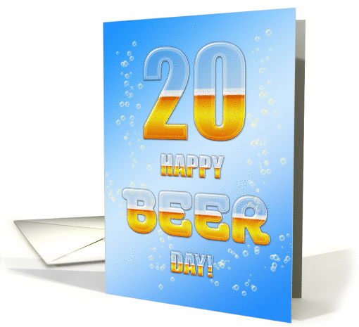 20th Birthday Beer Drinking card (1081826)