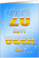 20th Birthday Beer Drinking card