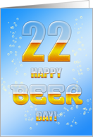 22nd Birthday Beer Drinking card