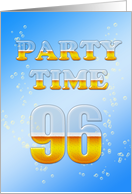 96th Birthday Party Invitation Beer Drinking card