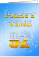 92nd Birthday Party Invitation Beer Drinking card
