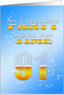 91st Birthday Party Invitation Beer Drinking card