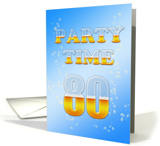 80th Birthday Party Invitation Beer Drinking card (1084334)