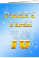78th Birthday Party Invitation Beer Drinking card