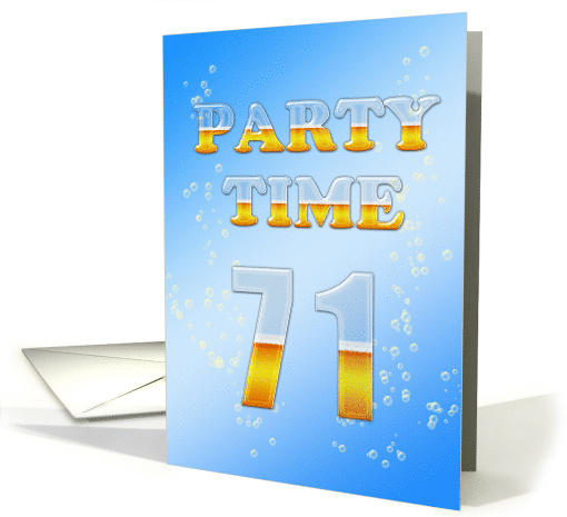 71st Birthday Party Invitation Beer Drinking card (1087450)