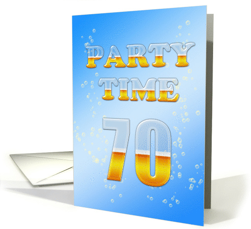 70th Birthday Party Invitation Beer Drinking card (1087452)