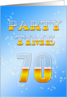 70th Birthday Party Invitation Beer Drinking card