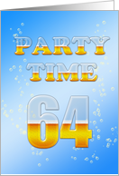 64th Birthday Party Invitation Beer Drinking card