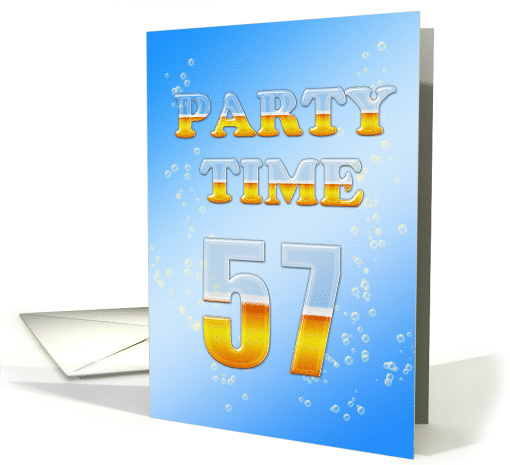 57th Birthday Party Invitation Beer Drinking card (1087756)