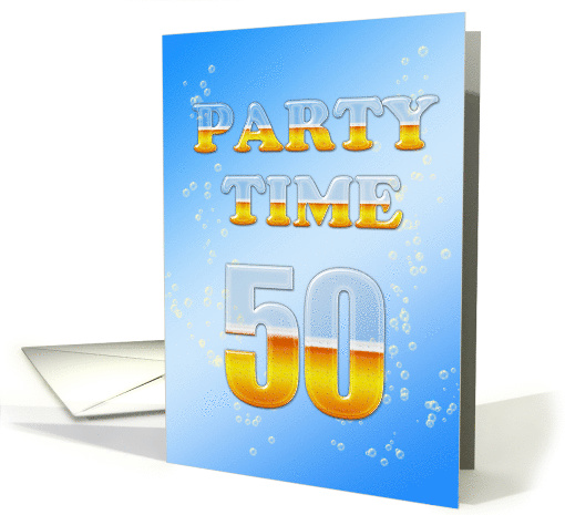 50th Birthday Party Invitation Beer Drinking card (1087770)