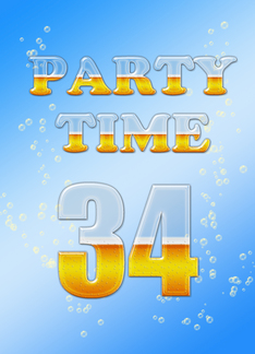 34th Birthday Party Invitation Beer Drinking