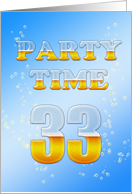 33rd Birthday Party Invitation Beer Drinking card