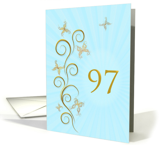 97th Birthday with Golden Butterflies card (1156366)
