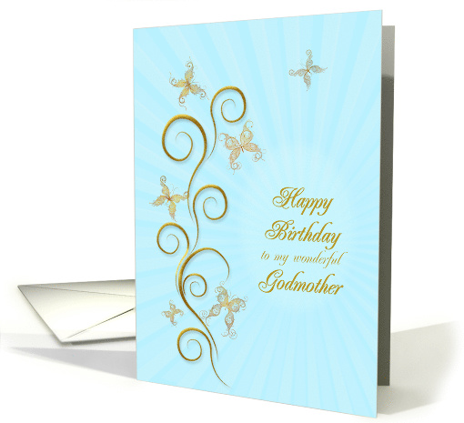 Godmother Birthday Golden Butterflies card (1156602)