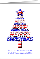 For a soldier, Patriotic Christmas Tree card