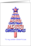 For a Soldier Sister-in-Law, Patriotic Christmas Tree card