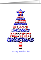 For a Soldier Pal, Patriotic Christmas Tree card