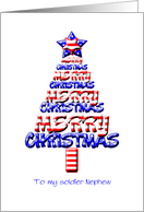 For a Soldier Nephew, Patriotic Christmas Tree card