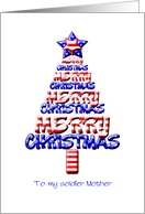 For a Soldier Mother, Patriotic Christmas Tree card