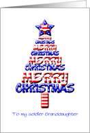 For a Soldier granddaughter, Patriotic Christmas Tree card