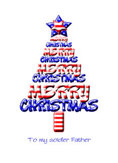 For a Soldier Father, Patriotic Christmas Tree