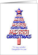 For a Soldier Daughter-in-Law, Patriotic Christmas Tree card