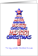 For a Soldier Brother-in-Law, Patriotic Christmas Tree card