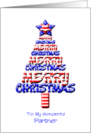 For Partner, Patriotic Christmas Tree card
