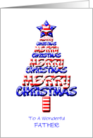 For Father, Patriotic Christmas Tree card