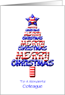 For Colleague, Patriotic Christmas Tree card