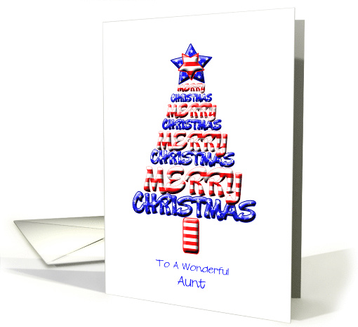 For Aunt Patriotic Christmas Tree card (1162698)