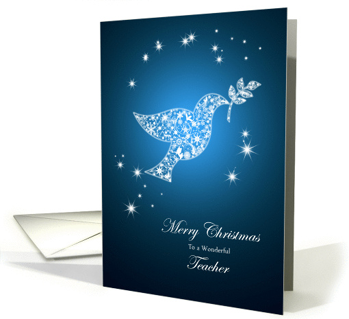 For teacher,Dove of peace Christmas card (1163326)