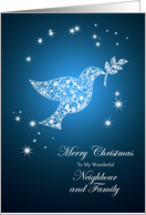 For neighbour and family,Dove of peace Christmas card