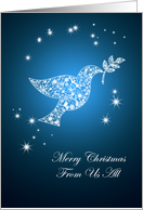 From us all, Dove of peace Christmas card