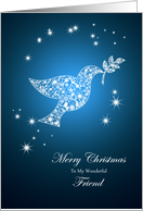 For friend,Dove of peace Christmas card