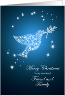 For friend and family, Dove of peace Christmas card