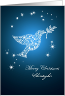 Add a name, Dove of peace Christmas card
