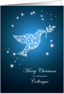 For a colleague, Dove of peace Christmas card