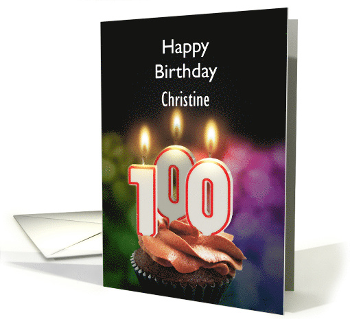100th Birthday Candles Add a Name card (1166500)