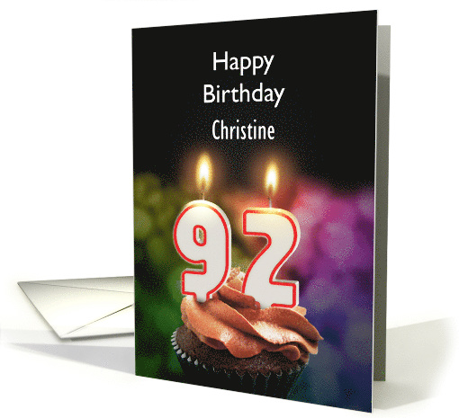 92nd Birthday Candles Add a Name card (1166522)