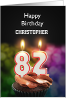 82nd Birthday Candles Add a Name card