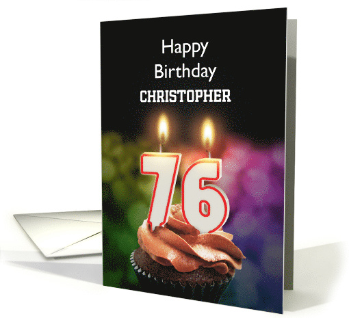 76th Birthday Candles Add a Name card (1173694)