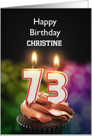 73rd Birthday Candles Add a Name card