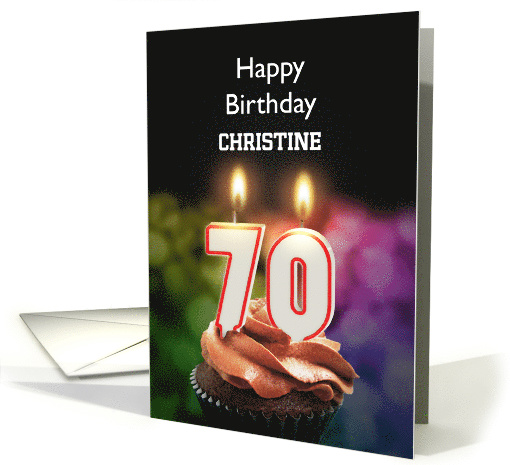 70th Birthday Candles Add a Name card (1173768)