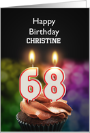 68th Birthday Candles Add a Name card