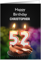52nd Birthday Candles Add a Name card