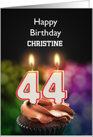 44th Birthday Candles Add a Name card