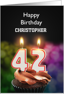 42nd Birthday Candles Add a Name card