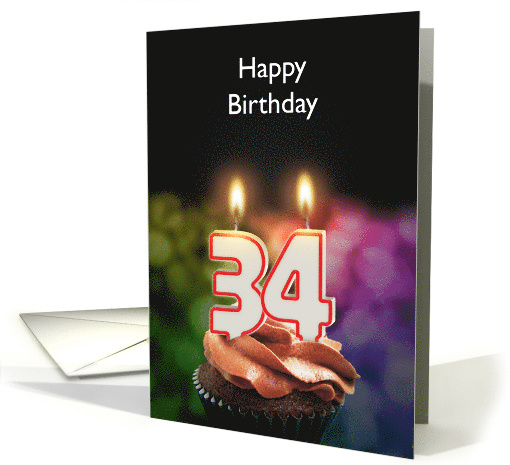 34th Birthday Candles Add a Name card (1174234)